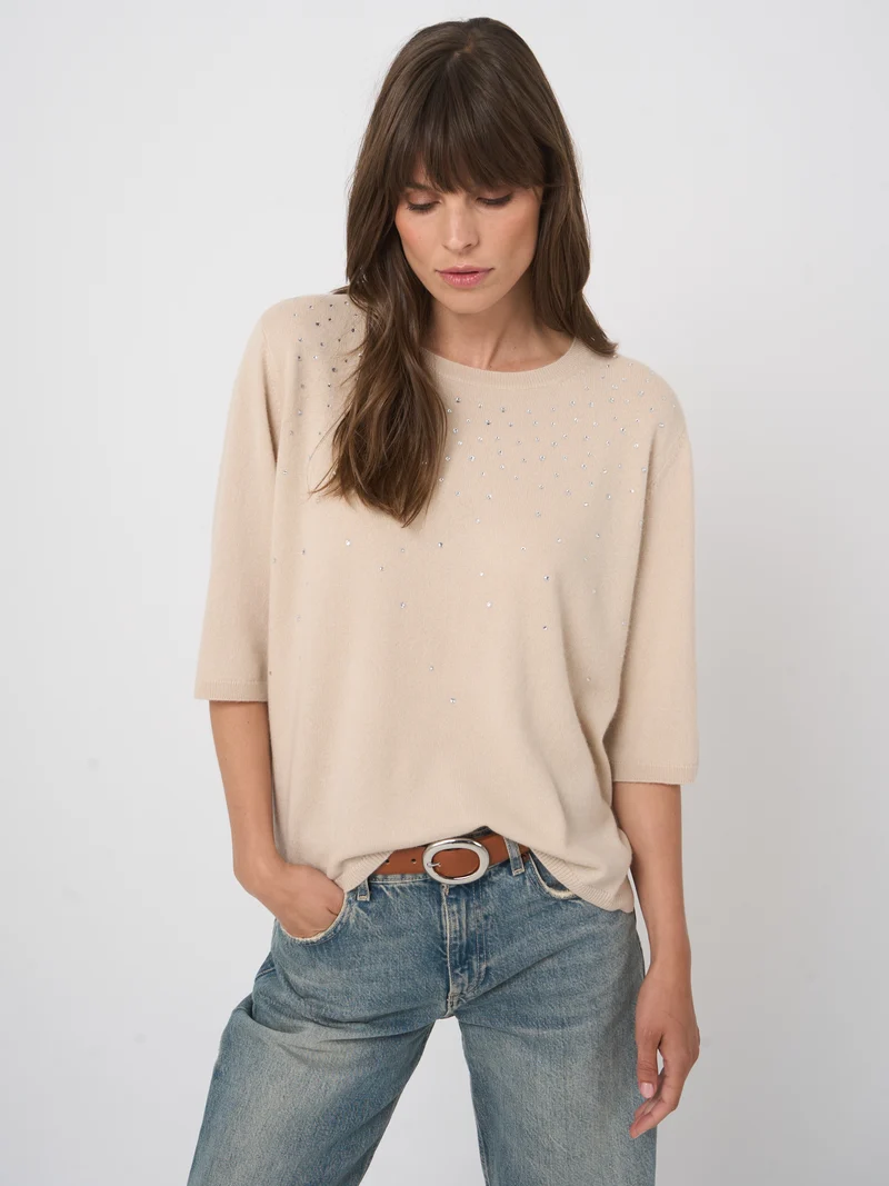 Pull en cachemire biologique à strass