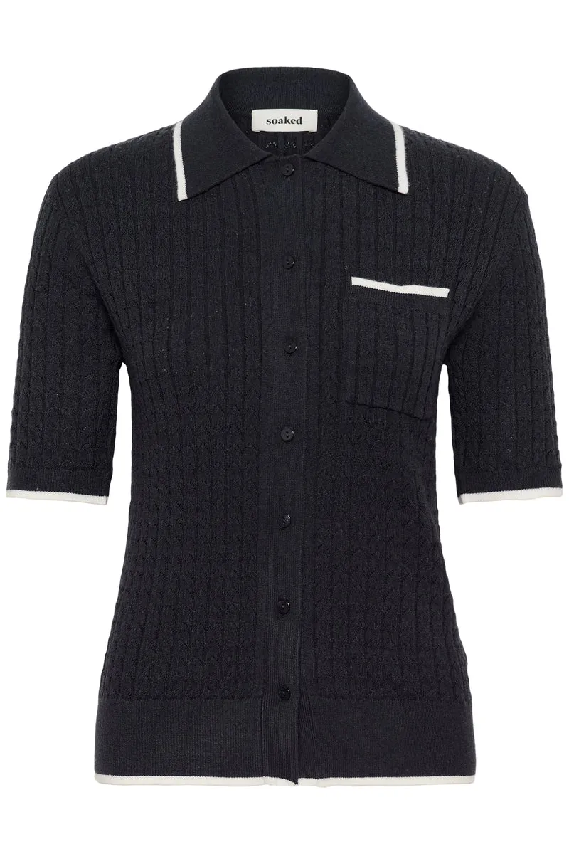 Polo cardigan en tricot Spina