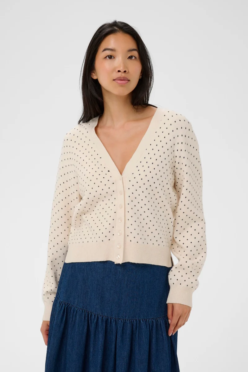 Cardigan classique à col V Anessa Dot