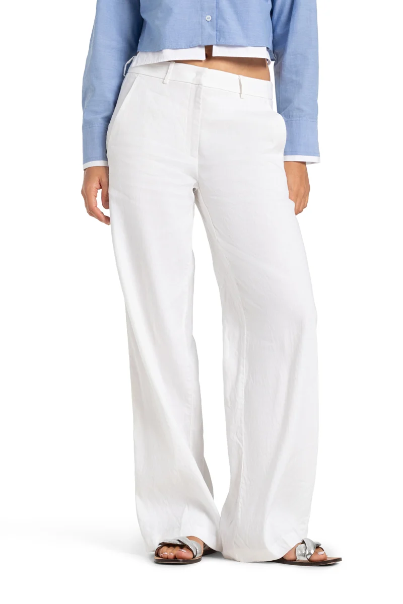 Pantalon en lin à jambe large Mira