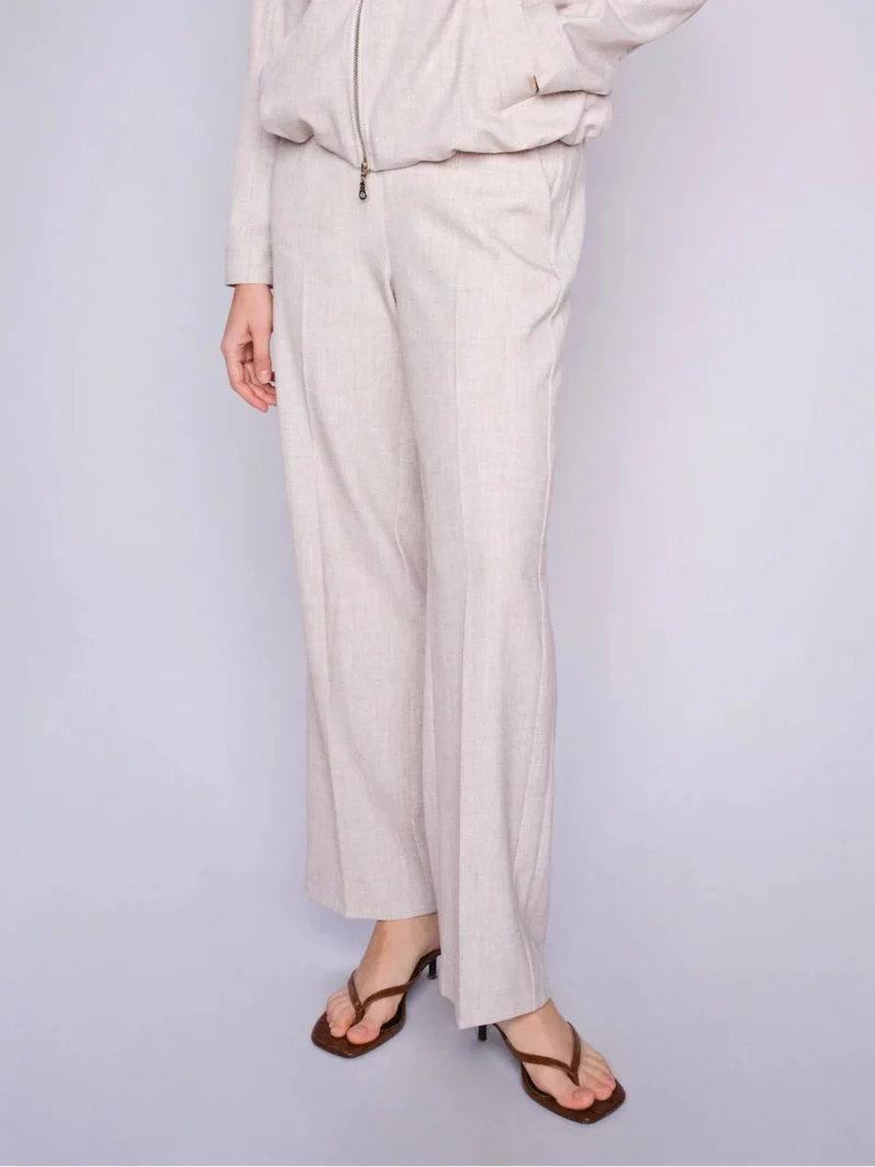 Pantalon droit fluide avec plis marqués Bai