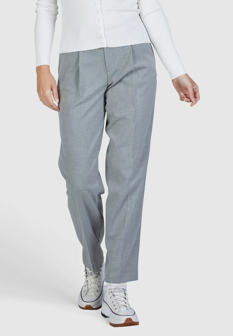 Pantalon plissé évasé avec effet flanelle