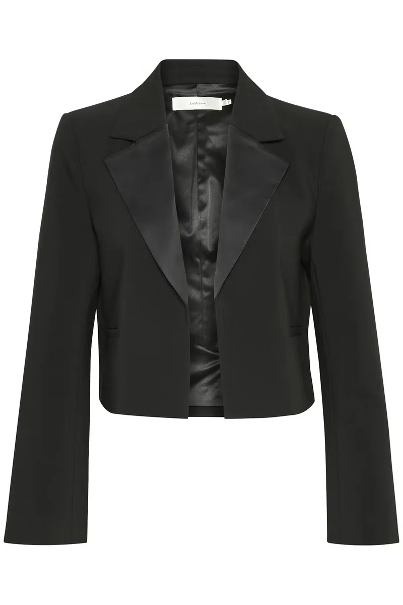 Blazer court tuxedo avec satin Yael