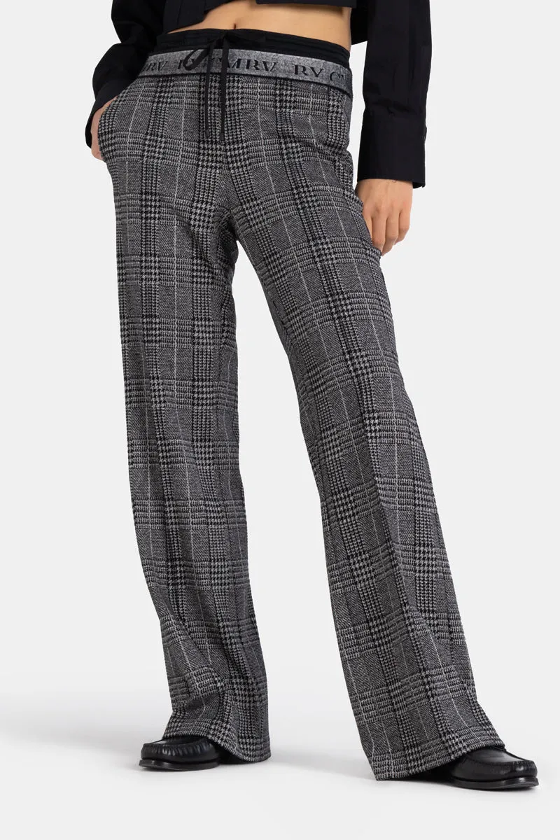 Pantalon jogging à carreaux Ava