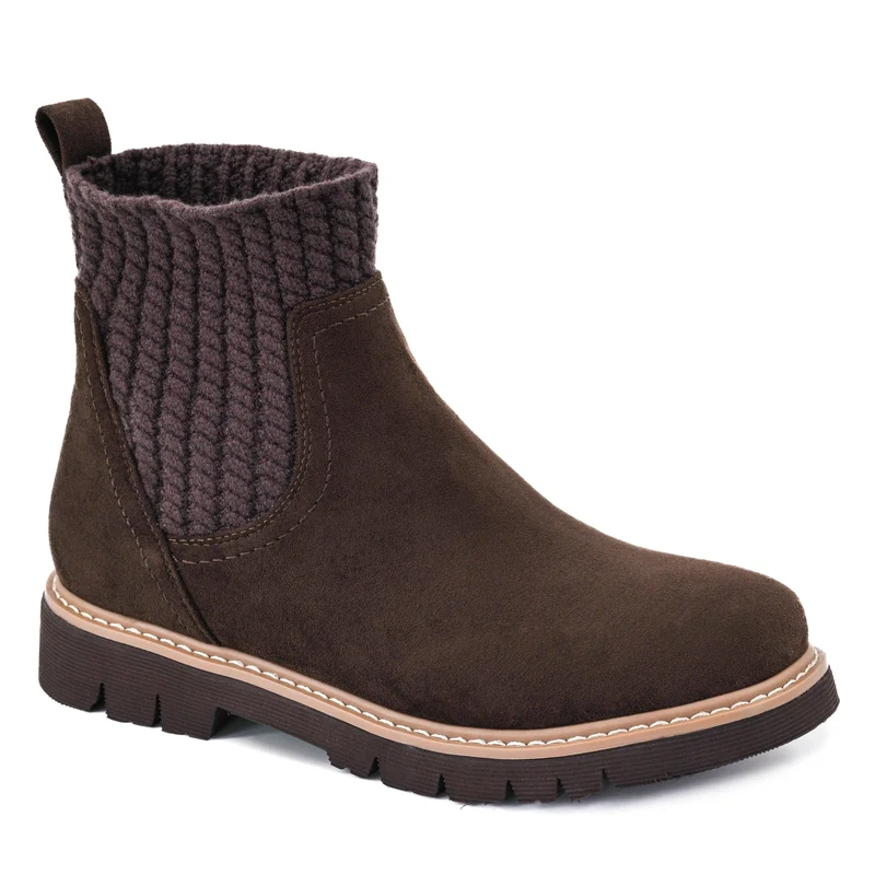 Corkys Chocolate Faux Suede Keep Me Warm Booties