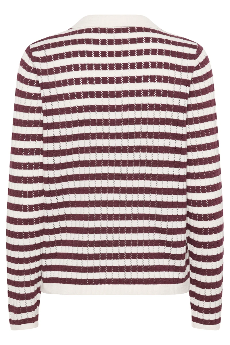 Polo en tricot texturé à rayures Zaria