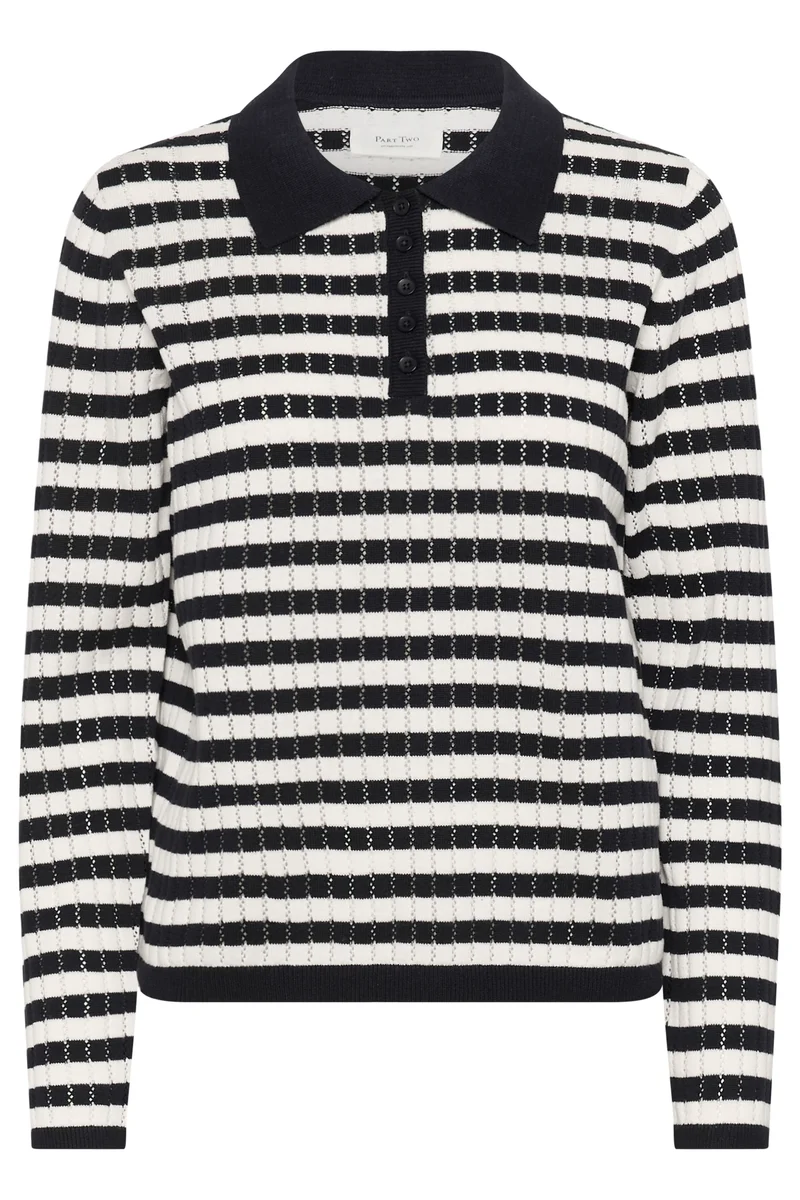 Polo en tricot texturé à rayures Zaria