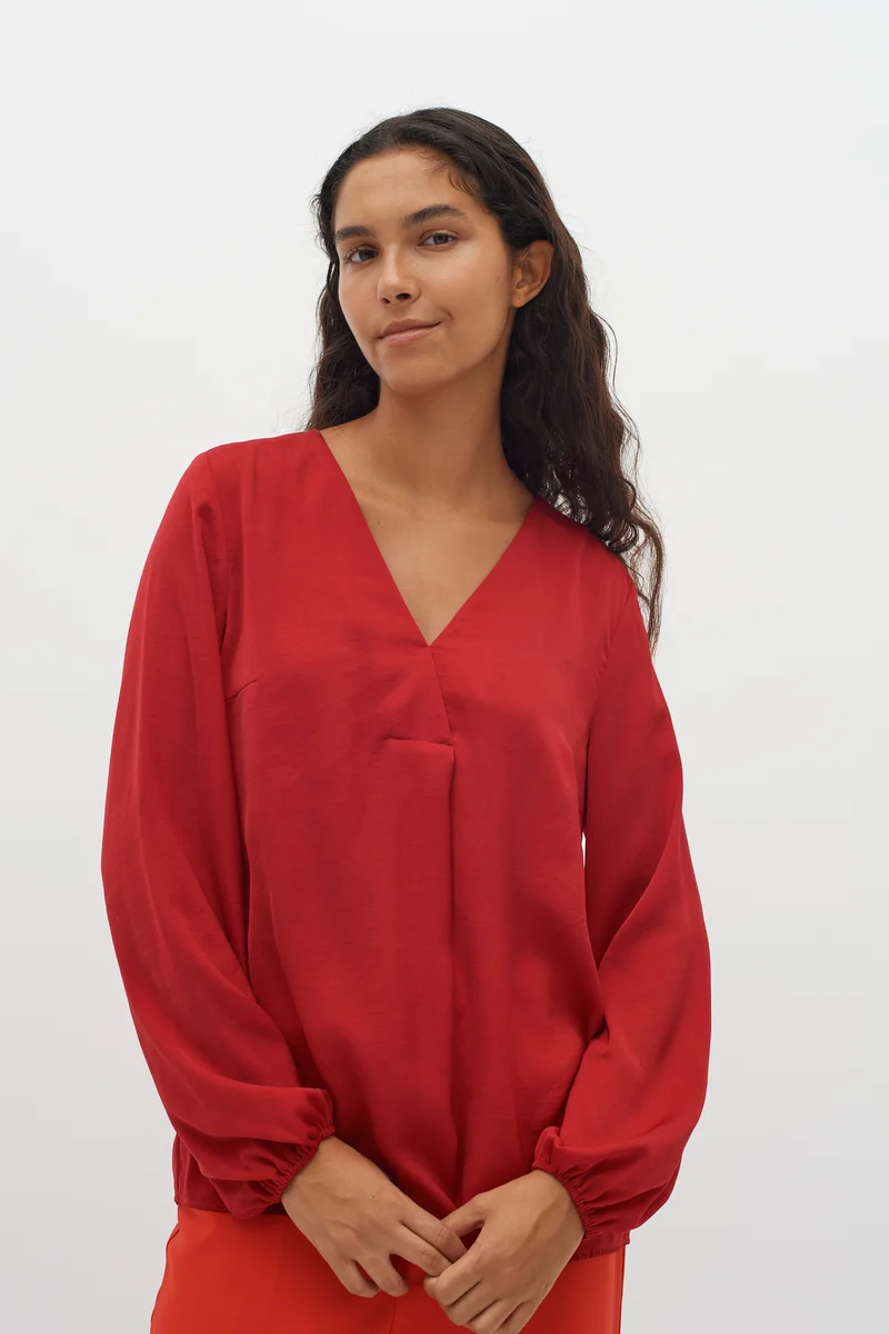 Blouse drapée à col V Rinda