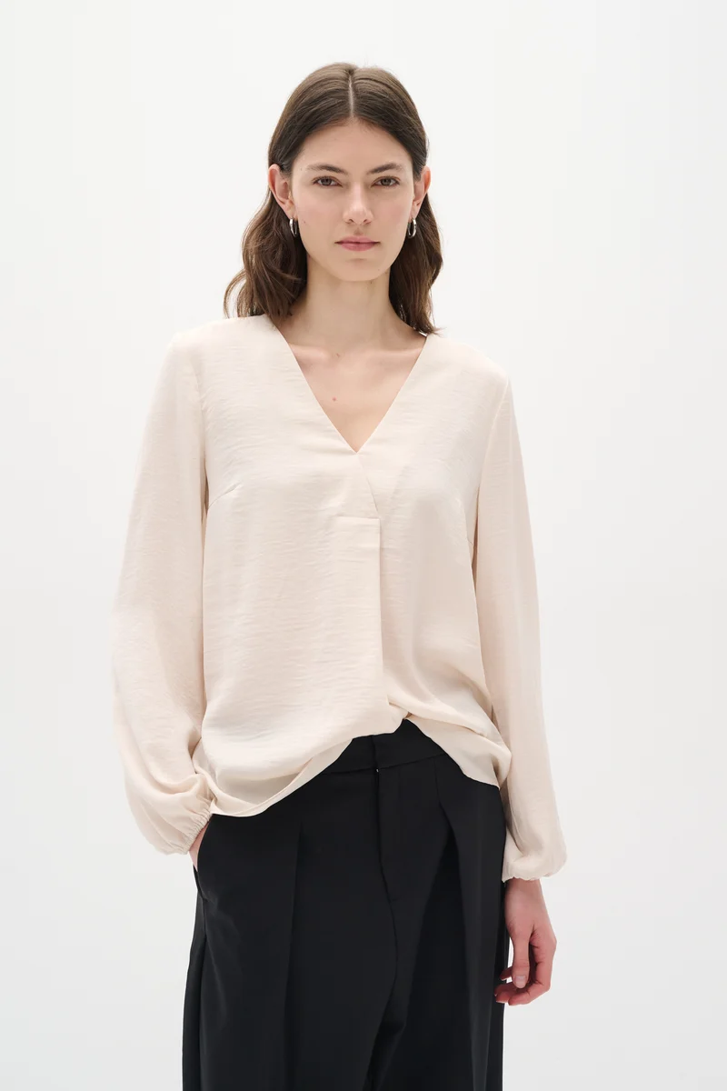 Blouse drapée à col V Rinda
