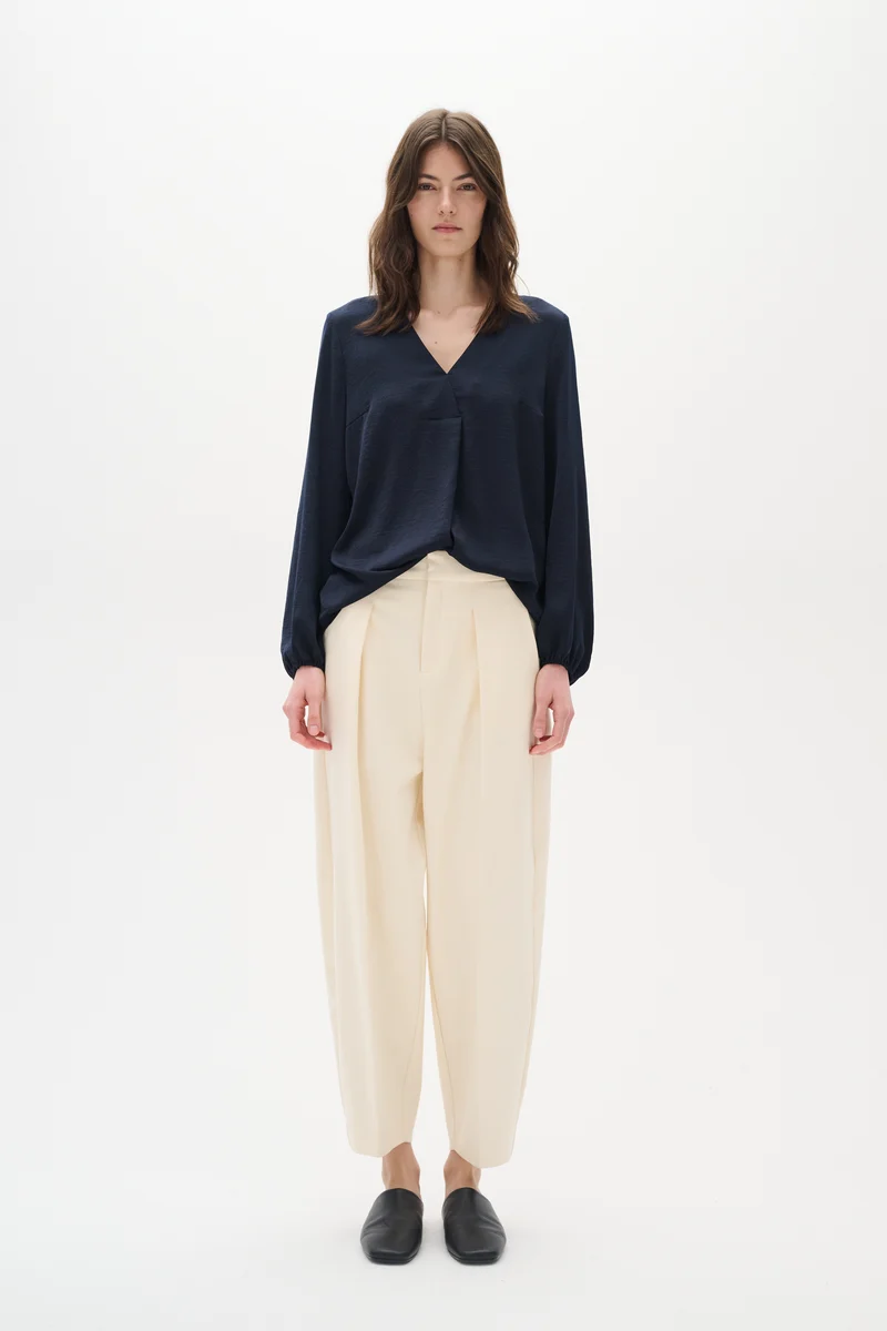 Blouse drapée à col V Rinda