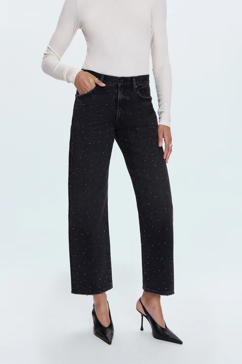 Jeans droit à strass Lexi