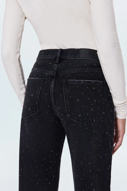 Jeans droit à strass Lexi