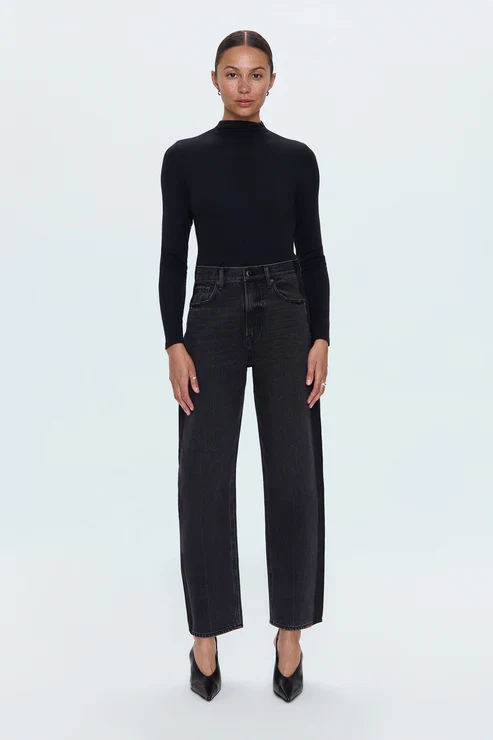 Jeans à taille haute et coupe barrel Wes