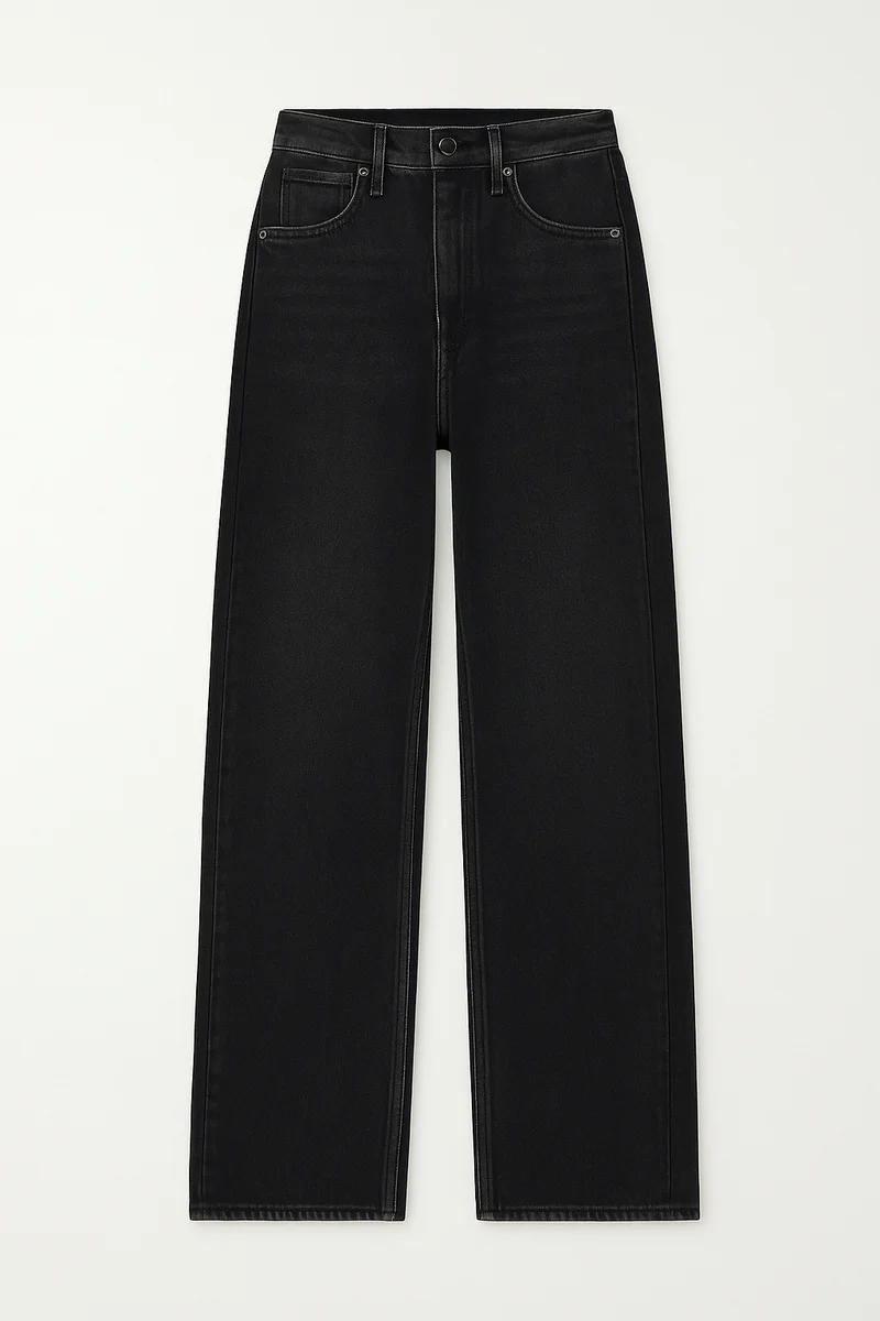 Jeans à taille haute et coupe barrel Wes