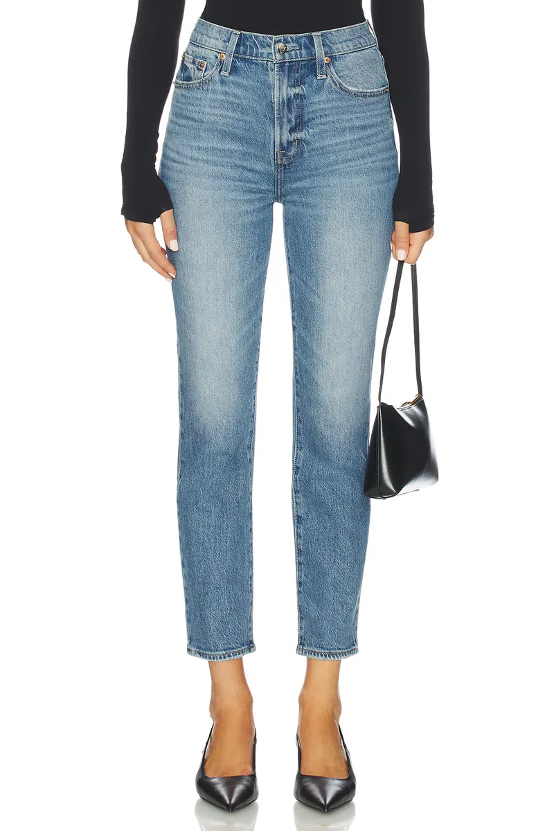 Jeans ajusté à taille haute Bri