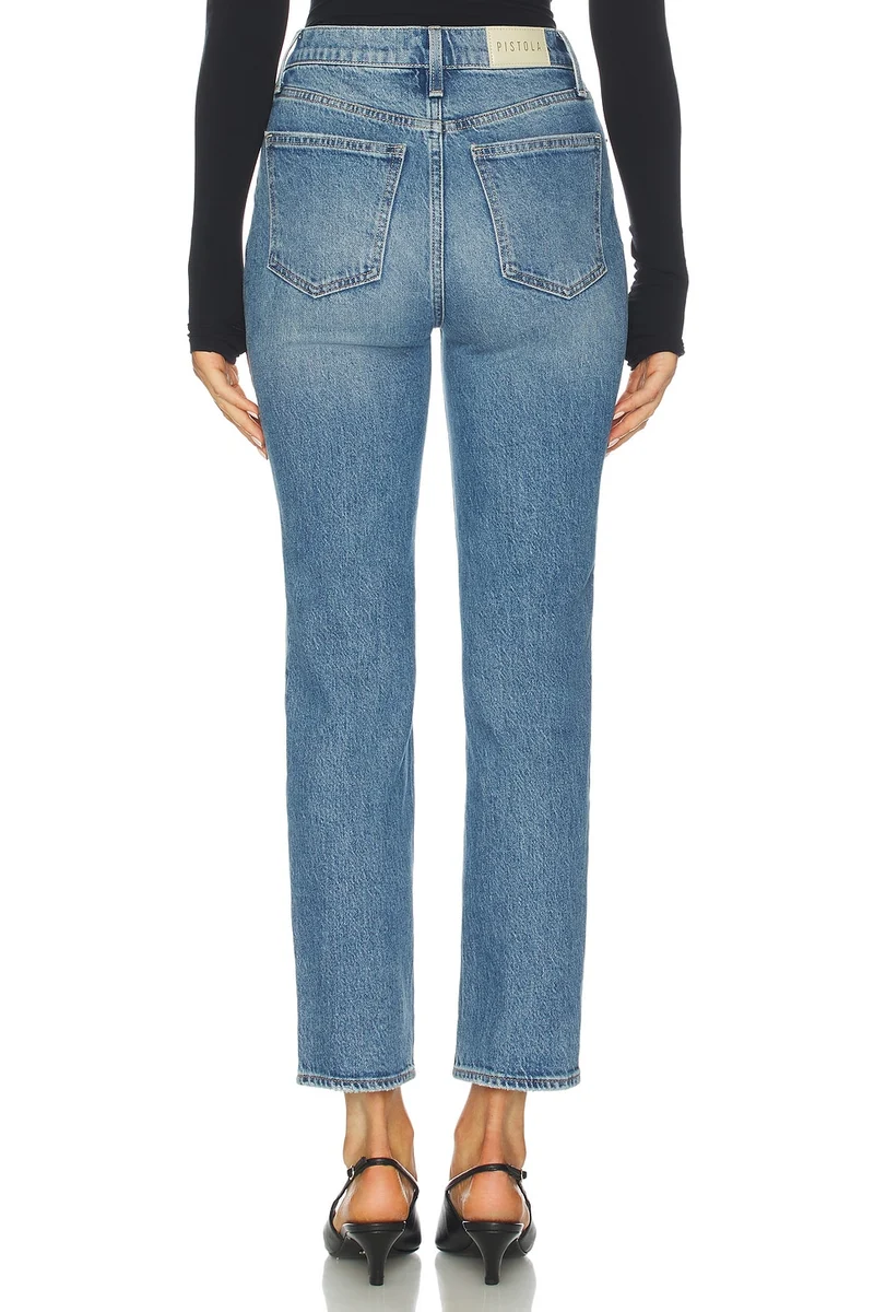 Jeans ajusté à taille haute Bri