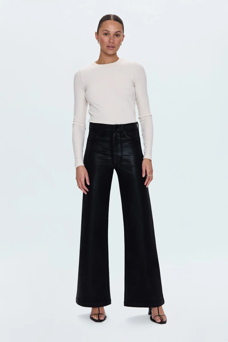 Jeans ample enduit légèrement lustré Lana