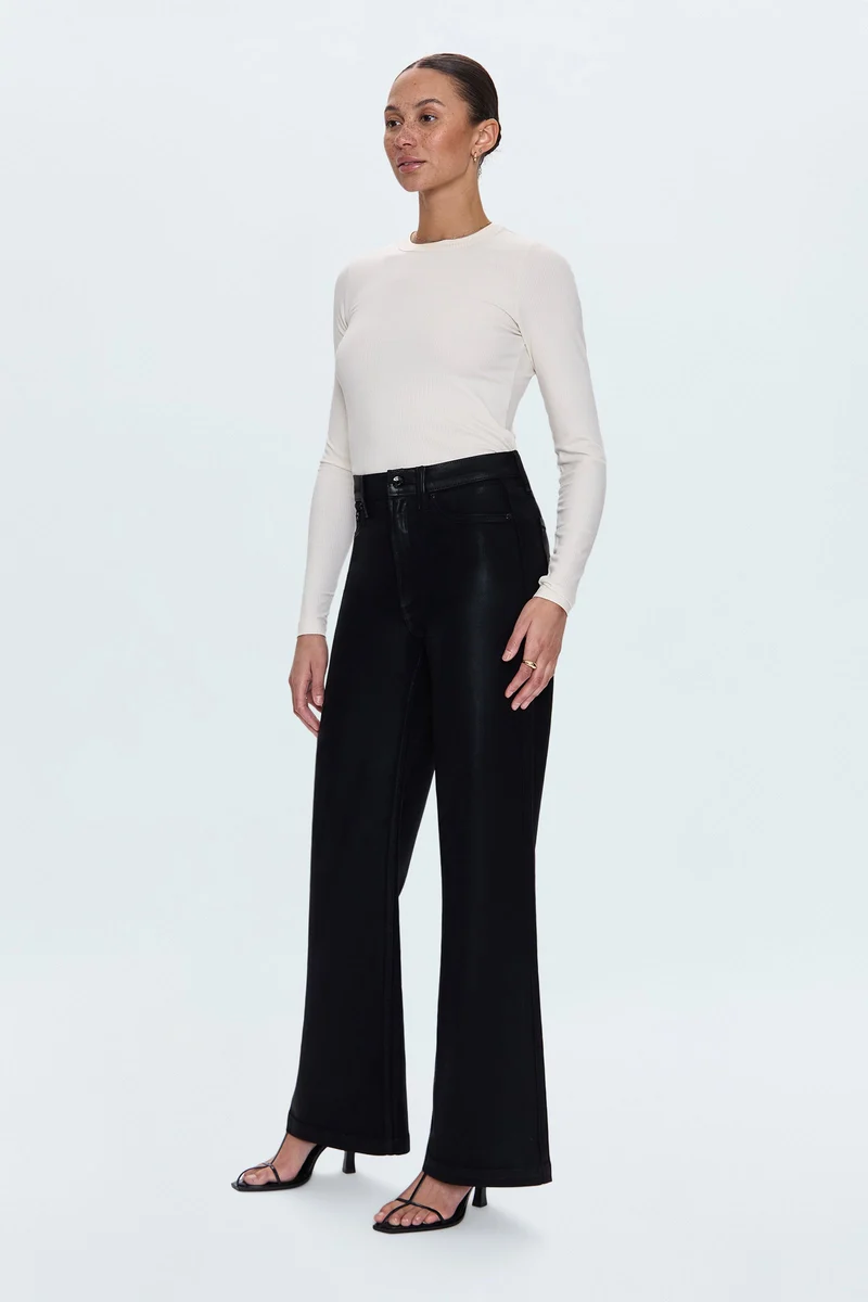 Jeans ample enduit légèrement lustré Lana