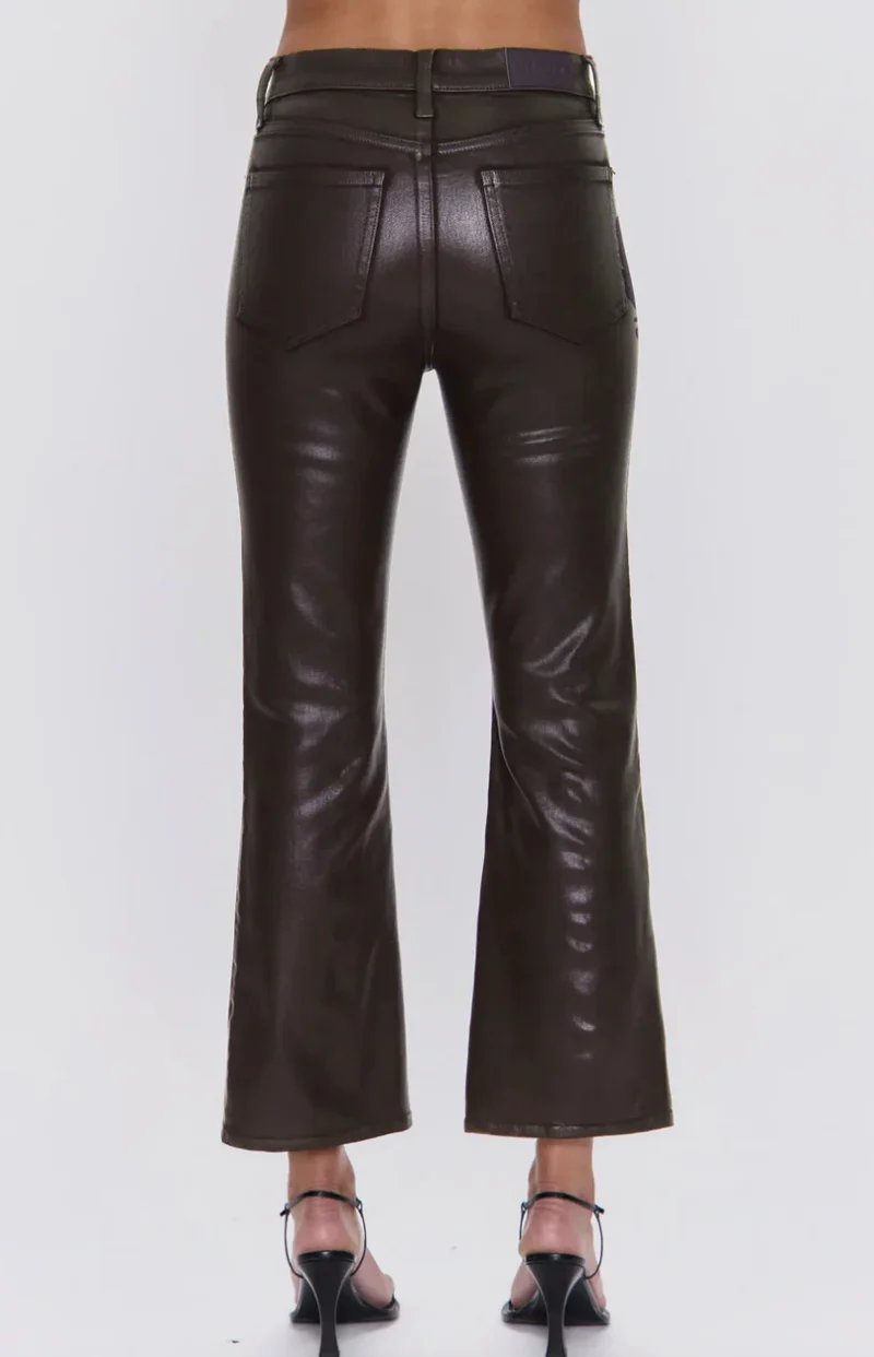 Jeans bootcut en faux cuir Lennon - Mocha