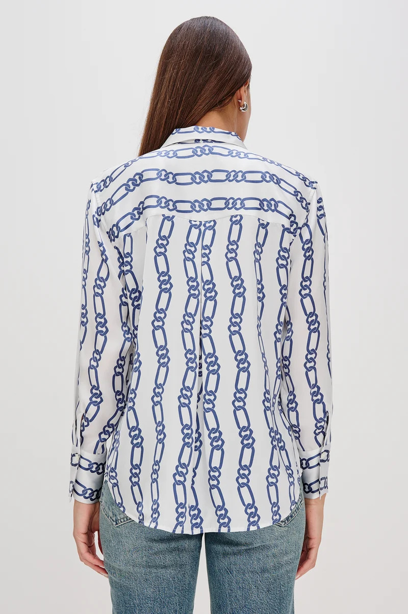 Blouse en soie avec imprimé de chaînes Dorian