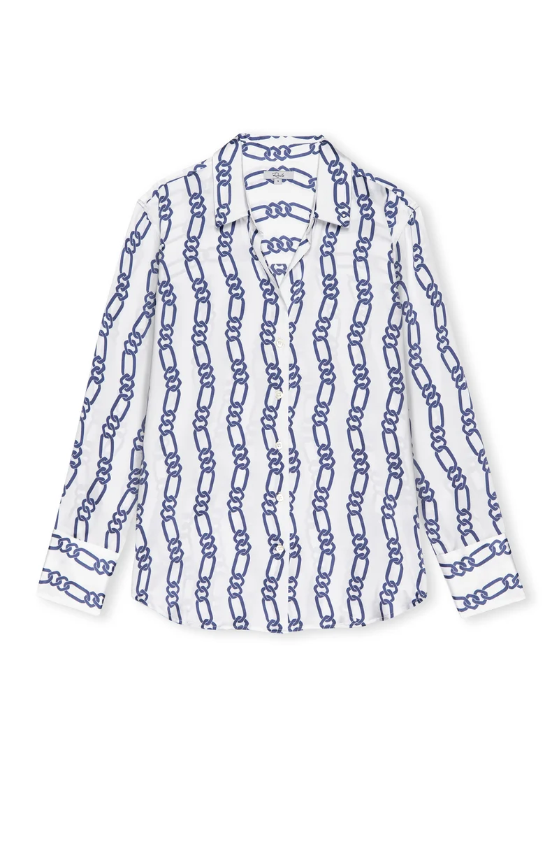 Blouse en soie avec imprimé de chaînes Dorian
