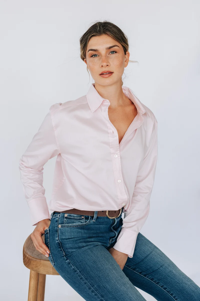 Chemisier Jade coupe ample - Rose - Avec Style Studio
