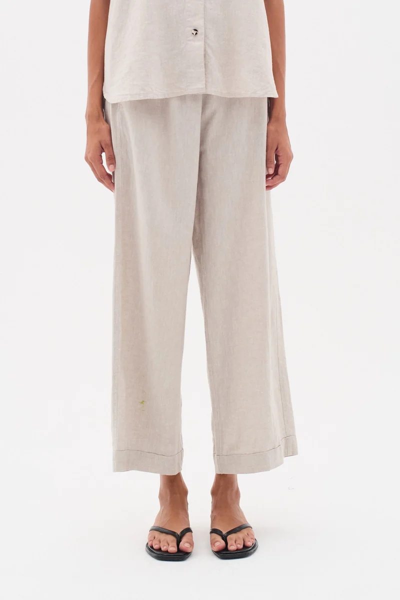 Pantalon en lin avec taille élastique Rimone
