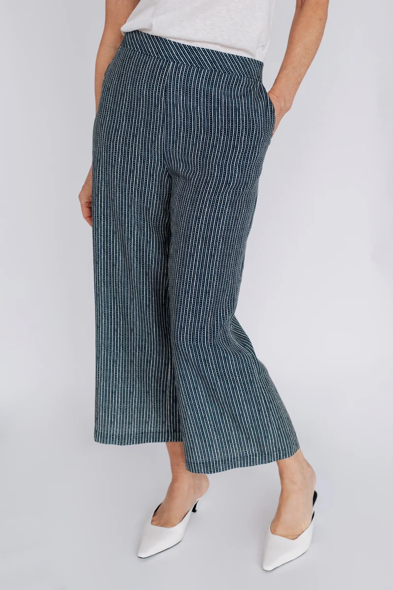 Pantalon Dove rayé - Marine et écru - Avec Style studio