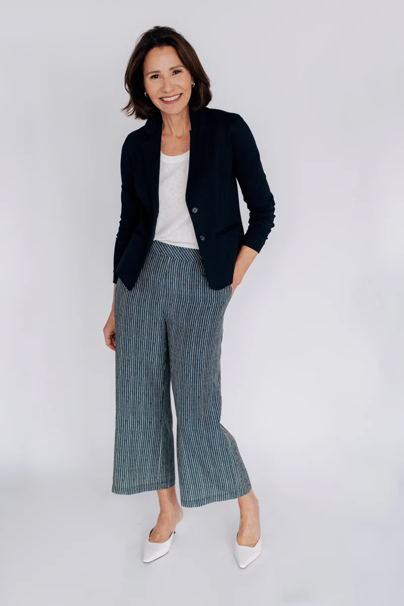 Pantalon Dove rayé - Marine et écru - Avec Style studio