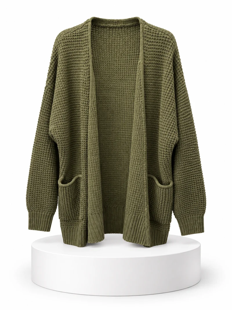 LTX Cardigan Sweater-Dark Green