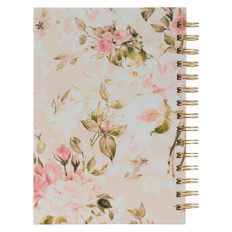 Christian Art Gifts: Journal Wirebound Floral, His Grace 2 Cor. 12:9
