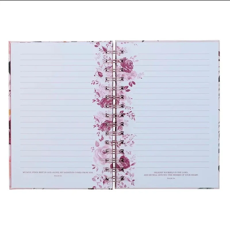 Christian Art Gifts: Journal Wire-Bound Pink Floral Jer. 29:11