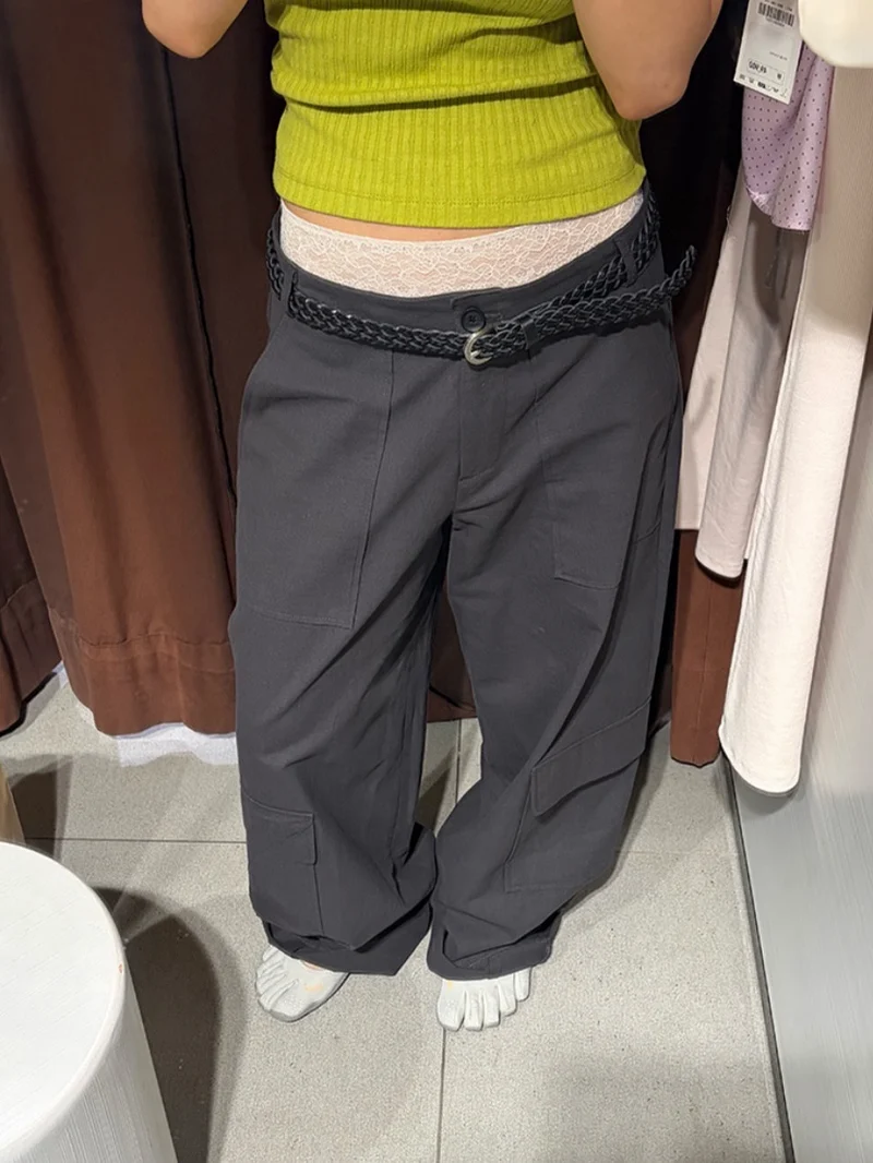 Vivel Multi Cargo Pocket Wide Leg Pants