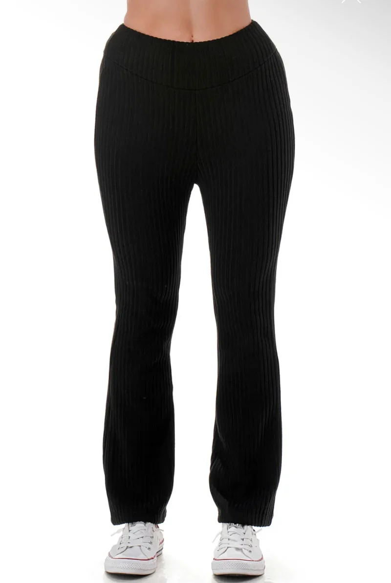 Color 5- 4 by 1 Ribbed Winter Warm Flare Legging