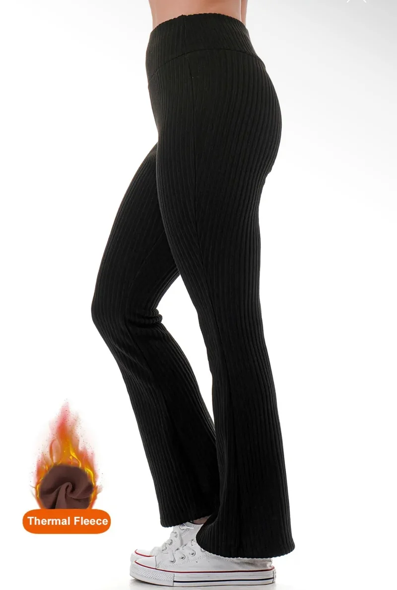 Color 5- 4 by 1 Ribbed Winter Warm Flare Legging