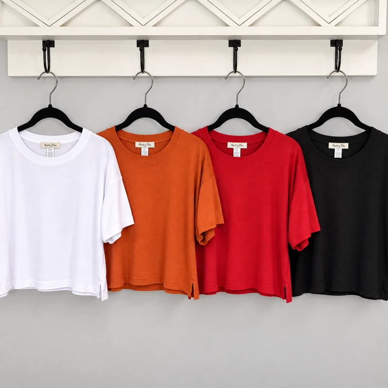 Heart of Pine Ribbed Knit Drop Shoulder Tee