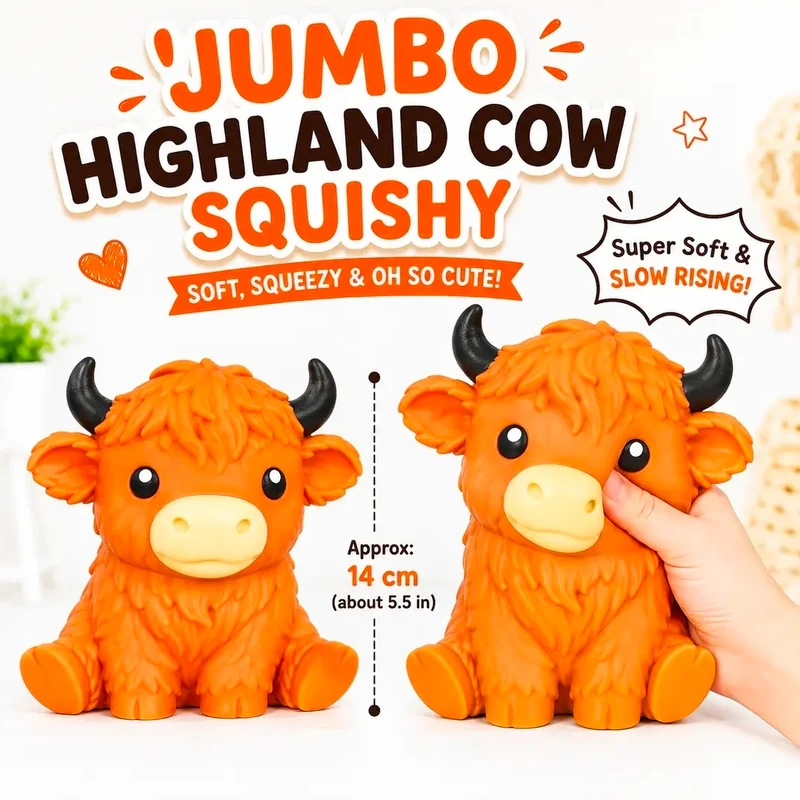 Gypsy Soul Jumbo Highland Cow Squishy