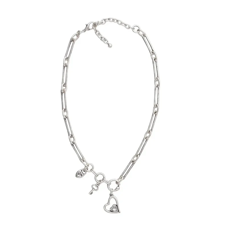 Chanour Handmade Heart Crystal Pewter Necklace Style 3920
