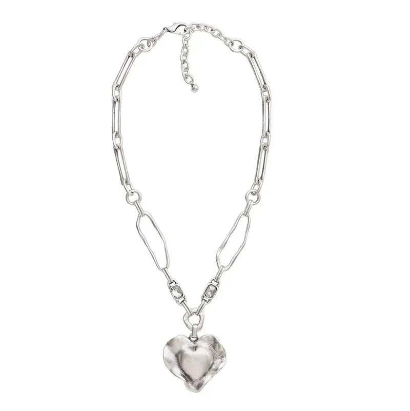 Chanour Handmade Heart Pewter Necklace Style 3939