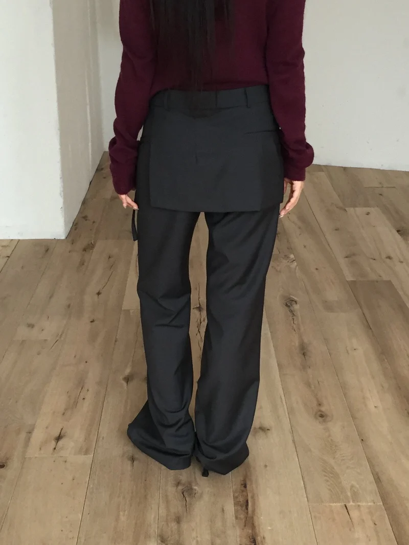 Lovemoment Wide Leg Slacks with Buckle