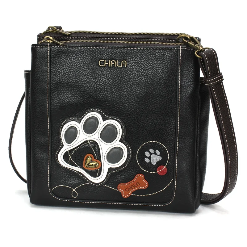 Chala Black Paw Print Merry Messenger