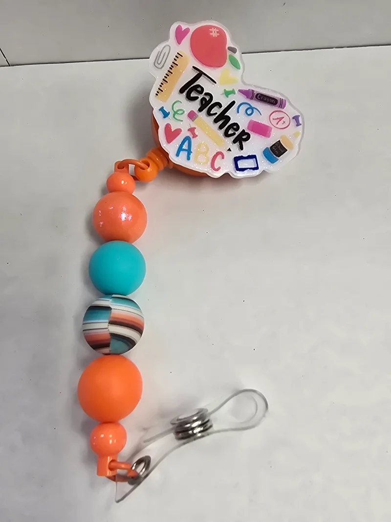 1042 His Spirit Creations Teacher Badge Clip