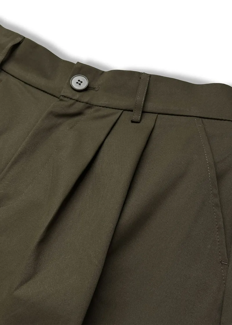 Gumi Cross Tuck Wide Leg Pants with Elastic Waistband
