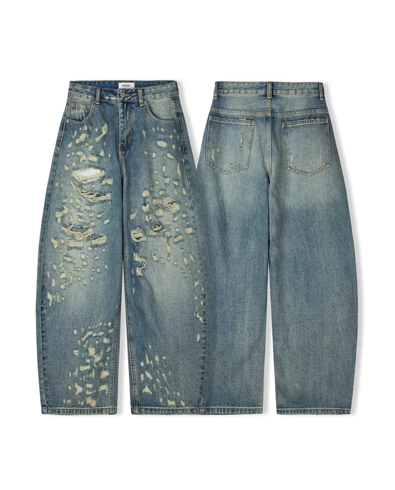 Franc Heavy Distressed Barrel Denim