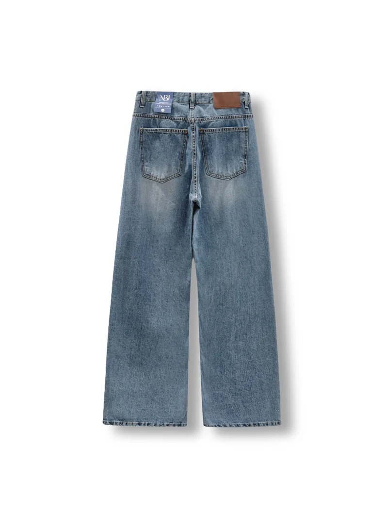Nb.j Vintage Wash Wide Leg Denim Jeans
