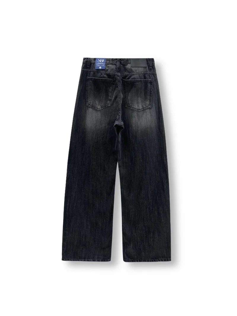 Nb.j Vintage Wash Wide Leg Denim Jeans