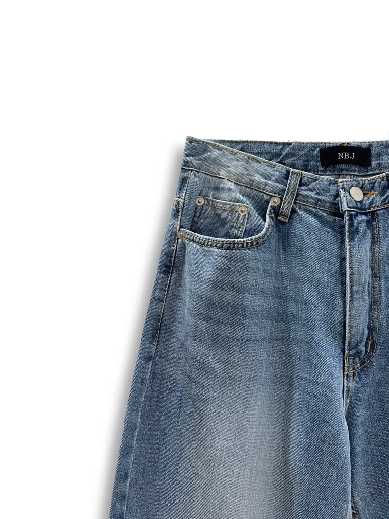 Nb.j Vintage Wash Wide Leg Denim Jeans