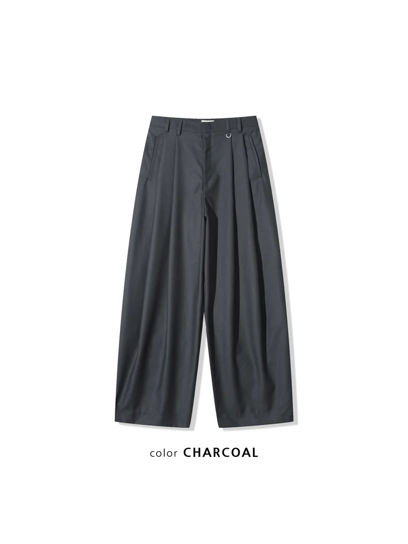 Act Double Pleat Wide Leg Slacks (Unisex)