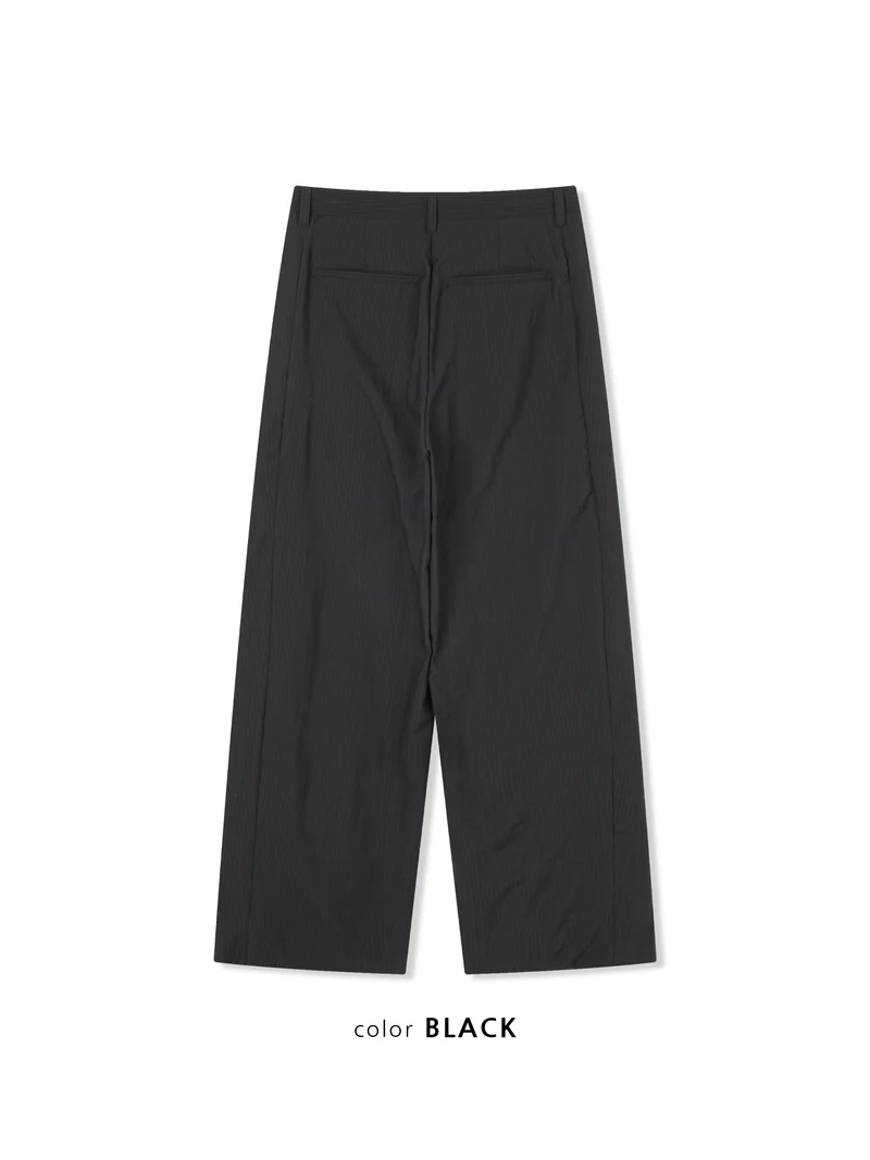 Act Pinstripe Double Pleat Wide Pants (Unisex)