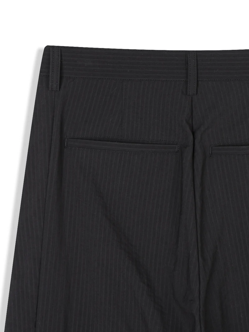 Act Pinstripe Double Pleat Wide Pants (Unisex)